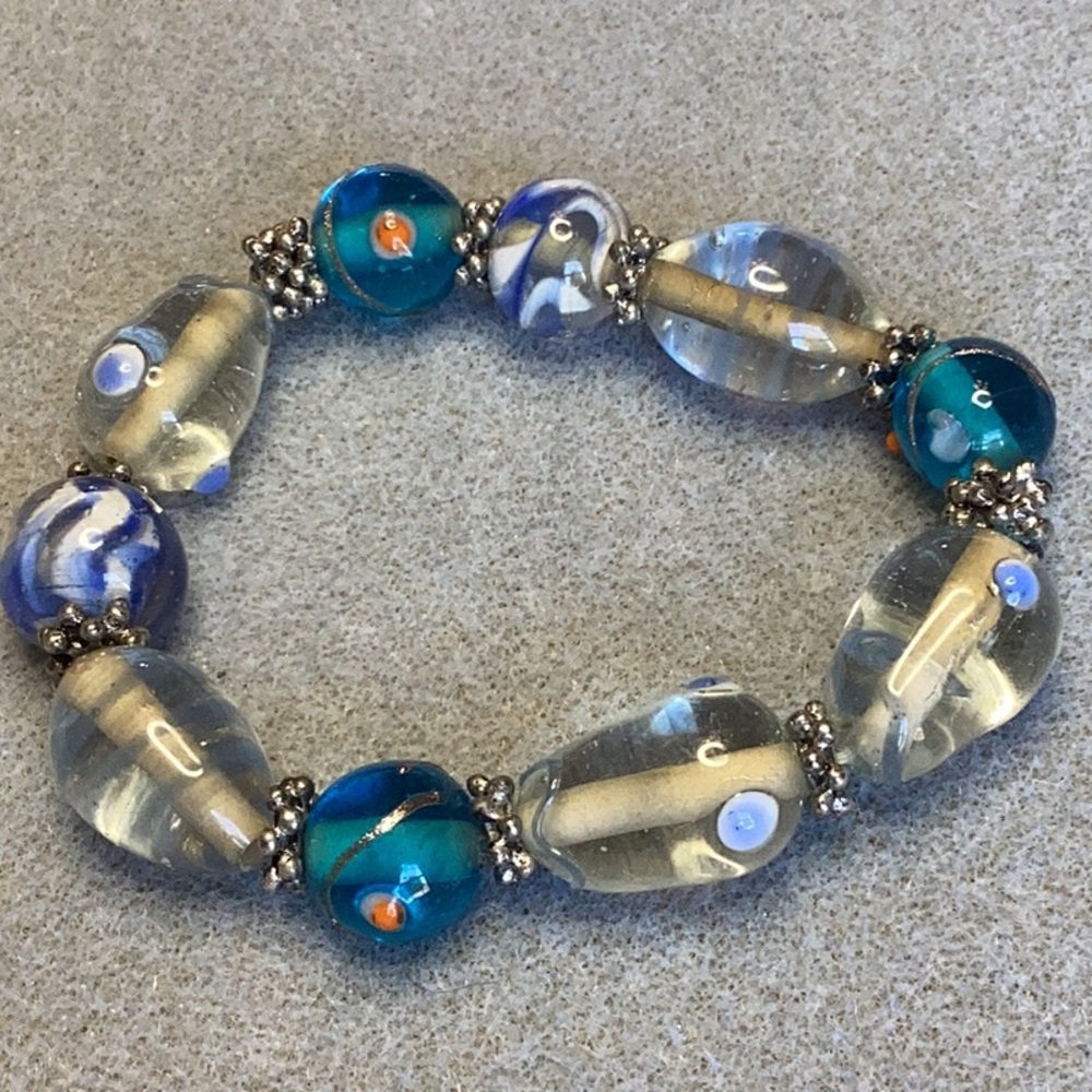 FINAL SALE PRICE 3 Piece Blue & Green Bracelet Set - Picture 5 of 8